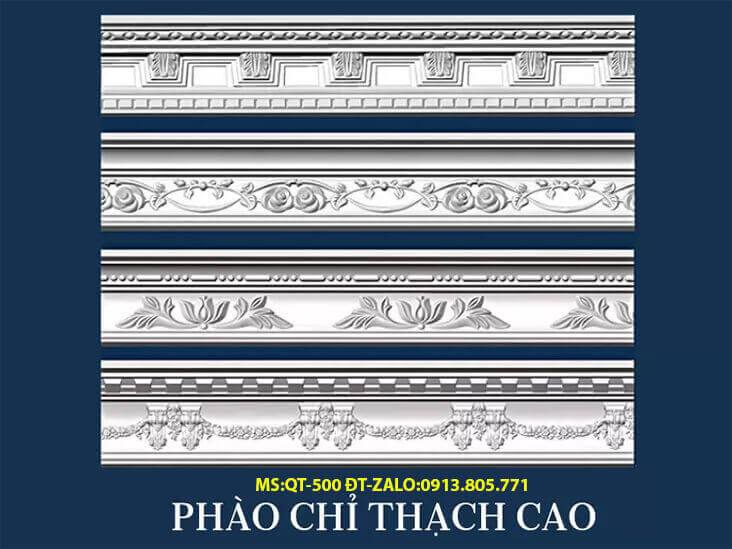 2002+ mẫu thi công phào chỉ nhựa PU rẻ nhất QT500