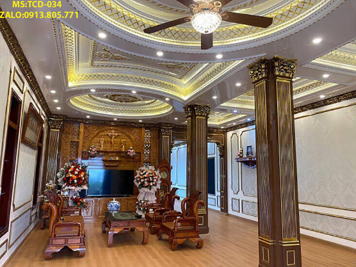 97+ mẫu phào trần thạch cao tân cổ điển TCD034